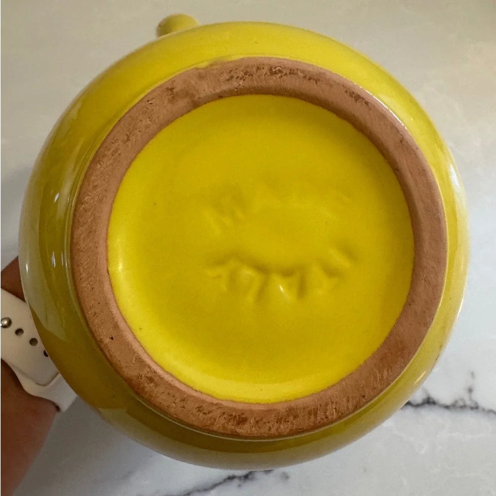 Vintage De Silva Terre d'Umbria Italian Yellow Terra Cotta Pitcher Made in Italy